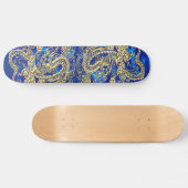 Skateboard Gold Dragon Blue Satin Lush Skboard (Horz)