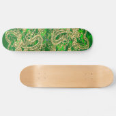 Skateboard Gold Dragon Green Satin Lush Skboard (Horz)