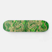 Skateboard Gold Dragon Green Satin Lush Skboard (Horz)