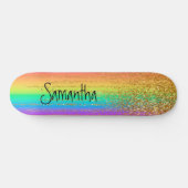 Skateboard Gold Sparkle Rainbow (Horizontaal)
