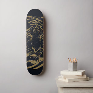 Skateboard Gold Tiger noir Design
