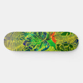 Skateboard Gold Tropical Jungle Vert Feuille Aquarelle (Horz)