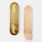 Skateboard Gold wolves, gepersonaliseerd (Voorkant)