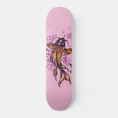 Skateboard Golden Koi Carp and Pink Blossoms (Recto)