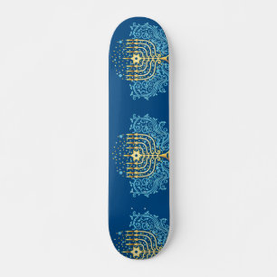 Skateboard Golden menorah Hanoukka festival de la lumière
