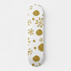 Skateboard Golden Snow Flakes 1