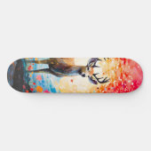 Skateboard Golden Sunset Floral Fall Forest Deer (Horz)
