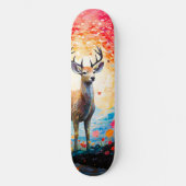 Skateboard Golden Sunset Floral Fall Forest Deer (Recto)
