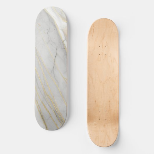 Skateboard Golden Veined Carrara Marble Texture (Recto)