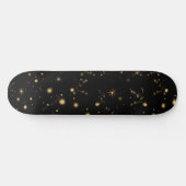 Skateboard Golden Yellow Stars Black Night Sky (Horz)