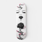 Skateboard Goth Visage noir Rose lèvres aspirant l'art liquid (Recto)