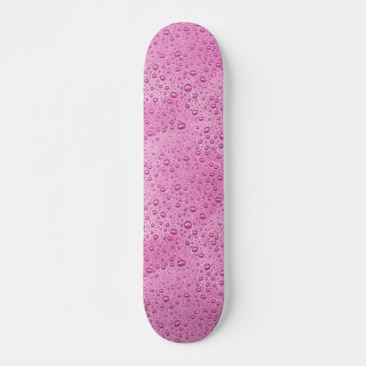 Skateboard gouttelettes d'eau roses chaudes (Devant)