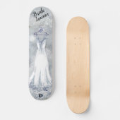 Skateboard Gown nuptiale en gris et blanc débraillé (Recto)