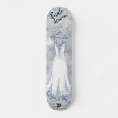 Skateboard Gown nuptiale en gris et blanc débraillé (Recto)