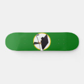 Skateboard Graduation Cap w/Diploma on Green (Horz)
