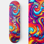 Skateboard Graffiti Abstrait en effervescence psychédélique u<br><div class="desc">Faites le tour des vagues de créativité avec notre planche à roulettes Abstrait psychédélique Motif de graffitis. Admirez le chaos vibrant sous vos pieds et démarrez avec style. Personnalisez avec votre nom ou vous pouvez le supprimer. C'est un autre 100% Snuggle Hamster Designs.</div>