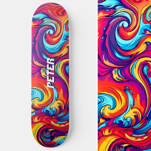 Skateboard Graffiti Abstrait en effervescence psychédélique u