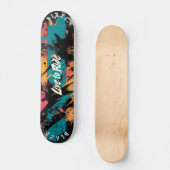 Skateboard Graffiti Abstrait Vibrant - Devise Vivre pour Roul (Recto)