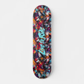 Skateboard Graffiti avec la devise "Live to Ride" bleu électr (Devant)