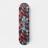 Skateboard Graffiti avec Texte Bleu Électrique et Devise de S (Devant)