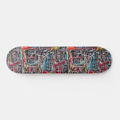 Skateboard Graffiti bleu rouge jaune Patinage (Horz)