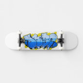 Skateboard Graffiti bleu sur un mur de briques (Horz)