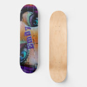 Skateboard Graffiti bleu violet moderne fille personnalisée (Recto)