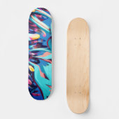 Skateboard Graffiti cool couleur fille bleu Graffiti (Recto)