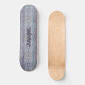 Skateboard Graffiti couleur violet et bleu rue mur (Recto)