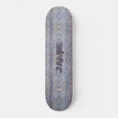 Skateboard Graffiti couleur violet et bleu rue mur (Recto)