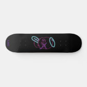 Skateboard Graffiti crâne - rose, violet, bleu et noir (Horz)