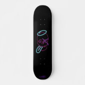 Skateboard Graffiti crâne - rose, violet, bleu et noir (Devant)