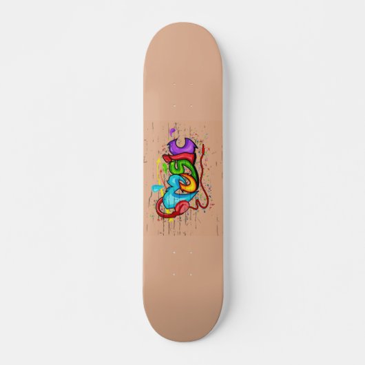 Skateboard Graffiti de musique colorée (Devant)