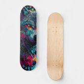 Skateboard Graffiti de rue Loup Féroce – Édition Limitée (Recto)