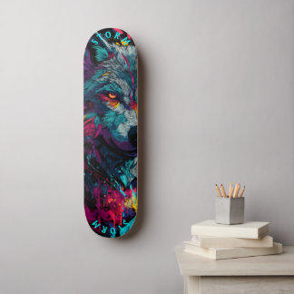Skateboard Graffiti de rue Loup Féroce – Édition Limitée