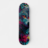 Skateboard Graffiti de rue Loup Féroce – Édition Limitée (Devant)