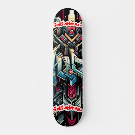Skateboard Graffiti de style sauvage inimical Abstrait (Devant)