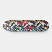 Skateboard Graffiti Edgy avec la devise rouge 'Ride Fast Live (Horz)