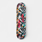 Skateboard Graffiti Edgy avec la devise rouge 'Ride Fast Live (Devant)