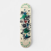 Skateboard Graffiti Élégants avec Éléments Abstraits Géométri (Devant)