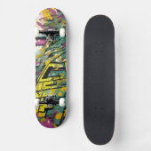 Skateboard Graffiti en magenta et jaune (Recto)