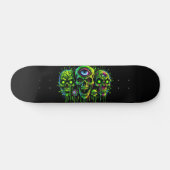 Skateboard Graffiti Horreur Crânes fluorescents (Horz)