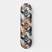 Skateboard Graffiti monochrome & Orange 'Ride Fast Live Free' (Devant)