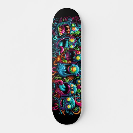 Skateboard Graffiti monstres designs (Devant)