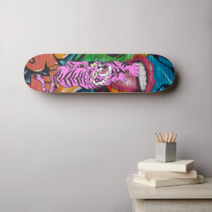 Skateboard Graffiti Paars Tiger