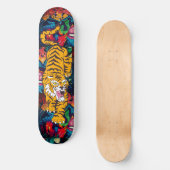 Skateboard Graffiti personnalisé Orange Tiger (Recto)