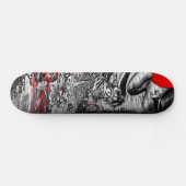Skateboard Graffiti rouge et noir et blanc d'art de rue (Horz)