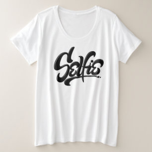 Skateboard Graffiti Selfie Street Art Lettering Grote Maat T-shirt