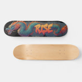Skateboard Graffiti Stylisé Dragon Mural avec Bold 'RISE' (Horz)