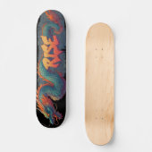 Skateboard Graffiti Stylisé Dragon Mural avec Bold 'RISE' (Recto)